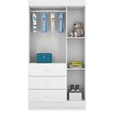 Ver imagem 2 de Jogo de Quarto Infantil New Cristal 3 Portas Com Cama Montessoriana com Grade Branco - Móveis Canaã
