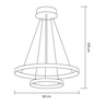 Lustre Pendente Moderno 2 Anéis 40 e 60cm Arco Ring Led 45w 6500k:preto - Luz Branca Fria 6500k - 5