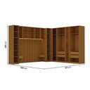 Ver imagem 5 de Guarda Roupa Planejado Canto Linear 12 Portas 9 Peças Samambaia CabeCasa MadeiraOriginals Marrom
