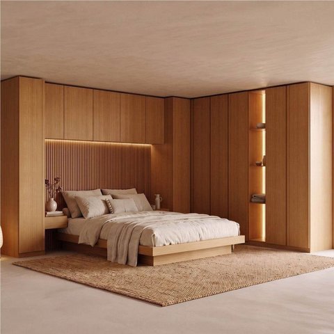 Guarda Roupa Planejado Canto Linear 12 Portas 9 Peças Samambaia CabeCasa MadeiraOriginals Marrom