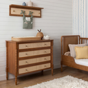 Ver imagem 5 de Cômoda 4 Gavetas Madeira Maciça Cor Nogueira e Palha Rattan