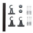 Ver imagem 2 de Kit varão para cortina 2,20mts preto 28mm compacto sala / quarto