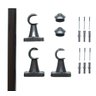 Kit varão para cortina 2,20mts preto 28mm compacto sala / quarto - 2