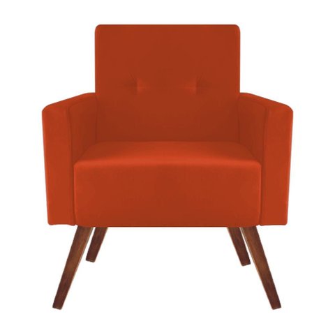 Poltrona Decorativa Lais Suede Laranja