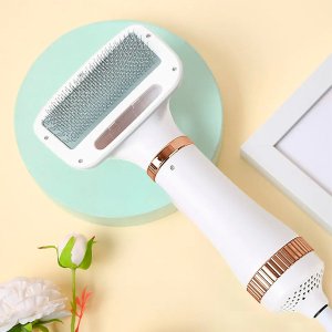 Secador Escova Pelo Pet Cachorro Gato Caes Animais Bichos Estimaçao 2 em 1 Escova Seca Pelagem Tempe