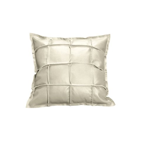 Almofada Decorativa de Couro Legítimo 50x50cm Luiza Tiza - Mozzelar