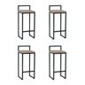 Kit 4 Banquetas Dori Bistrô Alta Industrial em Aço para Bar Cozinha Assento Suede - Preto/bege - 1