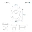 Ver imagem 3 de Tampa de Vaso Sanitário com Amortecedor Ritz Creme (Bege) para bacia Deca