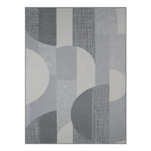 Tapete de Sala / Quarto 150 X 200 Cm - Funcional Geométrico Antiderrapante - Grafite 52 - J. Serrano