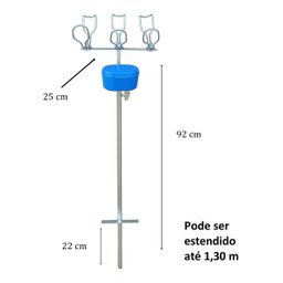 Suporte Pesca Na Água 3 Varas Estojo De Iscas 92 A 150 Cm - 7