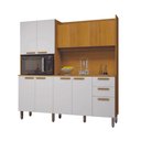 Ver imagem 5 de Kit Armário de Cozinha 10 Portas 2 Gavetas Jean Chf Móveis Cinamomo com Branco Acetinado