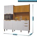 Ver imagem 4 de Kit Armário de Cozinha 10 Portas 2 Gavetas Jean Chf Móveis Cinamomo com Branco Acetinado