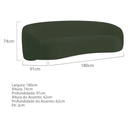 Ver imagem 7 de Kit Sofá 3 Lugares 180cm e 2 Poltronas Orgânico Luxo Recepção Sala de Estar e TV Amore Linho Verde-