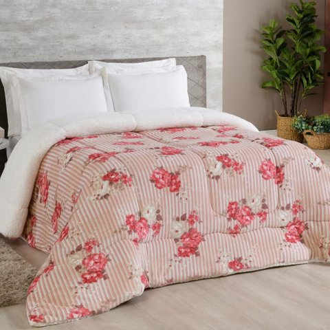 Coberdrom Robust King Manta Soft Sherpa Lã de Carneiro Pesado Grosso 1 Peça - Vermelho Listrado