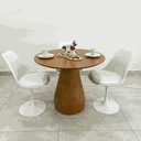 Ver imagem 4 de Mesa de Jantar Cone Balonê Redonda 100 Cm Tampo Freijó Base Freijó Personal Art Design