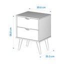 Ver imagem 4 de Mesa Mesinha de Cabeceira Lateral de Cama 2 Gavetas Madri:Branco