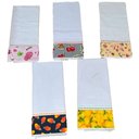 Ver imagem 7 de Kit 5 Pçs Pano de Copa Prato para Cozinha Avulso com Barrado Estampado:Branco