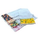 Ver imagem 2 de Kit 5 Pçs Pano de Copa Prato para Cozinha Avulso com Barrado Estampado:Branco