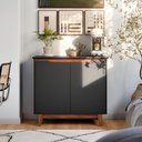 Ver imagem 1 de Aparador Bancada Sala Buffet Balcão Armário Cozinha Cantinho do Café 2 Portas Flow