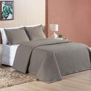 Ver imagem 1 de Kit Cobre Leito Espanha Casal Queen 03 Peças Micropercal 200 Fios Matelado White Line - Camafeu