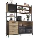 Ver imagem 2 de Armario de Cozinha 3 Gavetas P1066 150 Cm Oak Preto Pp Milani Store