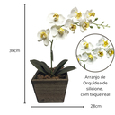 Ver imagem 1 de Arranjo de Orquídea Branca em Vaso de Madeira 30cm:branco
