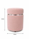 Ver imagem 2 de Kit Puff Superior com Cinta Prata Rosa Linho - Let Móveis