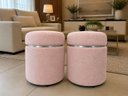 Ver imagem 1 de Kit Puff Superior com Cinta Prata Rosa Linho - Let Móveis