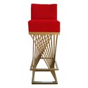 Ver imagem 2 de Kit 06 Banquetas Luma Base de Ferro Sued Vermelho - D'classe Decor