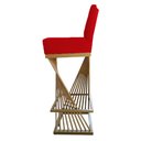 Ver imagem 3 de Kit 06 Banquetas Luma Base de Ferro Sued Vermelho - D'classe Decor