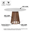 Ver imagem 2 de Mesa de Jantar Redonda Gabi Bran/nor com 4 Cadeiras Estofadas Ella Bege