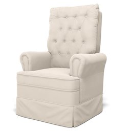 Poltrona de Amamentação e Descanso com Balanço e Puff Laís G05 Veludo Creme - Mpozenato - 8