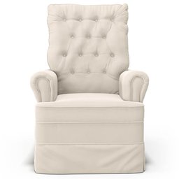 Poltrona de Amamentação e Descanso com Balanço e Puff Laís G05 Veludo Creme - Mpozenato - 7
