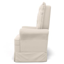 Poltrona de Amamentação e Descanso com Balanço e Puff Laís G05 Veludo Creme - Mpozenato - 5