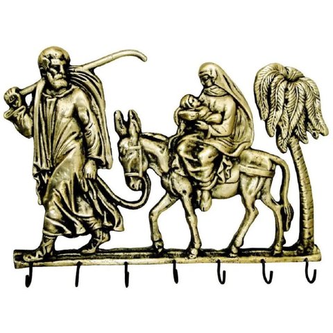 Porta Chaves Cabide Bíblico Bronze Decoração Presentes