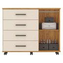 Ver imagem 6 de Cômoda Flora e Guarda Roupa Casal Venice 62780pe Cinamon Touch Off White com Pés - Demóbile