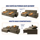 Ver imagem 5 de Sofá Retrátil Reclinável 250cm Albany Suede Velut com Molas Ensacadas - King House