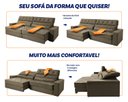 Ver imagem 5 de Sofá Retrátil Reclinável 250cm Albany Suede Velut com Molas Ensacadas - King House