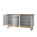 Ver imagem 7 de Aparador Buffet Bar Branco 160cm Madeira Sala Jantar 4 Portas Opala Hall Entrada