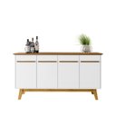 Ver imagem 2 de Aparador Buffet Bar Branco 160cm Madeira Sala Jantar 4 Portas Opala Hall Entrada