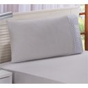 Ver imagem 3 de Lençol Solteiro 100% Algodão 180 Fios com Elástico Chevron Cinza 3 Pçs