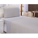 Ver imagem 2 de Lençol Solteiro 100% Algodão 180 Fios com Elástico Chevron Cinza 3 Pçs