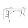 Mesa Dobrável Portátil De Plástico Que Vira Maleta Para Camping 152X60cm Branco - 3
