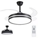 Ver imagem 1 de Ventilador de Teto Grande Lampada Led 3 em 1 Pa Retratil Controle Remoto Lustre Casa Quarto Recepçao