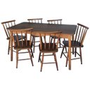 Ver imagem 1 de Jogo de Jantar Colonial Brisa Mesa 137x80 Cm + 06 Cadeiras Imbuia Rustico