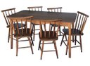 Ver imagem 1 de Jogo de Jantar Colonial Brisa Mesa 137x80 Cm + 06 Cadeiras Imbuia Rustico