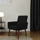 Ver imagem 2 de Kit 2 Poltronas Decorativa Sala e Quarto Nina Suede Herrero:preto