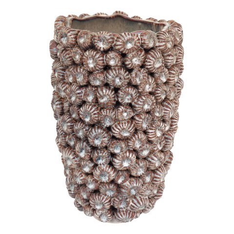 Vaso Decorativo Enfeite Casa Cerâmica 34x22x22cm Bege