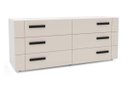 Ver imagem 2 de Cômoda Casal Lisboa c/ 6 Gavetas Branco/Creme - Politorno
