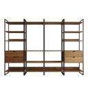 Ver imagem 3 de Closet Industrial Casal Completo Loft Amêndoa 4 Módulos Cabideiro com Gavetas Ferro Preto